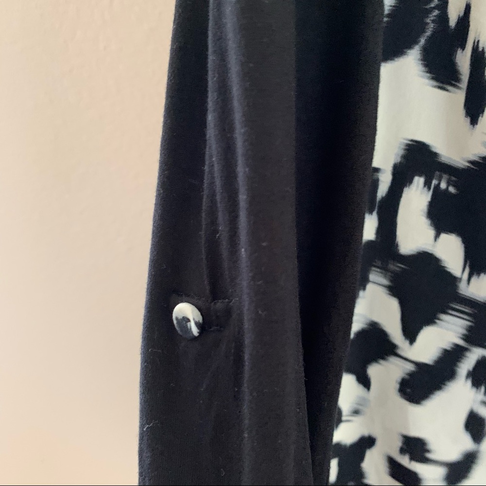 Daniel Rainn Mixed Material Abstract Tab Blouse - image 6